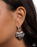 Paparazzi Shimmery Spotter- White Heart Earrings