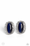 Paparazzi Shimmery Statement - Blue ClipOns