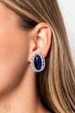 Paparazzi Shimmery Statement - Blue ClipOns