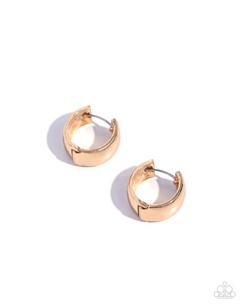 Paparazzi Signature Sheen - Gold Hoops Earrings