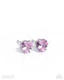 Paparazzi Simple Sweetheart- Pink Stainless Steel Heart Earrings