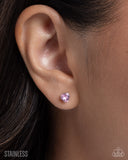 Paparazzi Simple Sweetheart- Pink Stainless Steel Heart Earrings