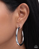 Paparazzi Sinuous Sheen- Silver Hoops