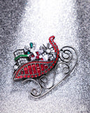 Paparazzi Sledding Shimmer- Red Brooch