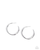 Paparazzi Sleek Selvage- Silver Hoops Earrings