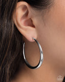 Paparazzi Sleek Selvage- Silver Hoops Earrings