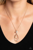 Paparazzi Sleek Sophistication - Gold Teardrop Cut Gems Necklace
