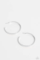 Paparazzi Sleek Symmetry - Silver Hoops Earrings