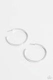 Paparazzi Sleek Symmetry - Silver Hoops Earrings