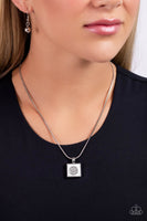 Paparazzi Smiley Season - White Square Necklace