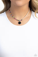 Paparazzi Smiling Showdown - Black Smiley Pearl Necklace