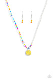 Paparazzi Smiling Showdown - Yellow Sead Beads Smiley Necklace