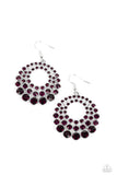 Paparazzi So Self-GLOW-rious - Purple Glassy Rhinestones Earrings