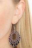 Paparazzi So Self-GLOW-rious - Purple Glassy Rhinestones Earrings