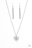 Paparazzi So This Is Love - White Lacquer Finish Heart Necklace