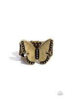 Paparazzi Soaring Santa Fe - Brass Butterfly Ring