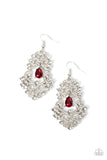 Paparazzi Sociable Sparkle - Red Chandelier Earrings