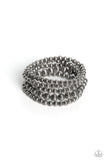 Paparazzi Sonoran Stripes - Silver Stretchy Bracelet