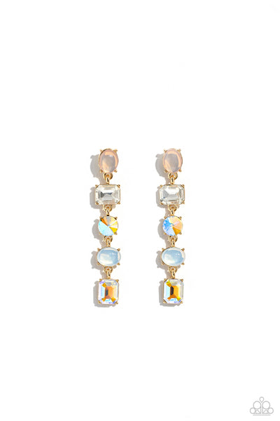 Paparazzi Sophisticated Stack - Gold MultiColored Earrings