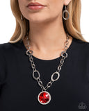 Paparazzi Sophisticated Statement- Red Necklace