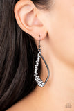 Paparazzi Sparkly Side Effects - Black Earrings