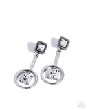Paparazzi Spellbinding Squares- White Earrings
