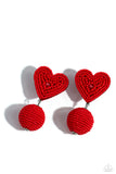 Paparazzi Spherical Sweethearts - Red Heart Earrings