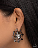 Paparazzi Spiderweb Showcase- Black Earrings
