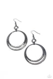 Paparazzi Spin Your HEELS - Black Earrings