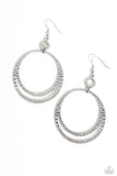 Paparazzi Spin Your HEELS - White Earrings