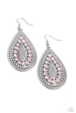 Paparazzi Spirited Socialite - Pink Earrings