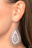 Paparazzi Spirited Socialite - Pink Earrings