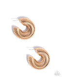 Paparazzi Spontaneous Spirals- Gold Earrings