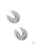 Paparazzi Spontaneous Spirals- Silver Earrings