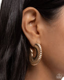 Paparazzi Spontaneous Spirals- Gold Earrings