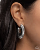 Paparazzi Spontaneous Spirals- Silver Earrings