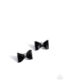 Paparazzi Spruced Up- Black Bow Earrings