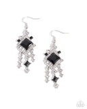 Paparazzi Square Sashay- Black Earrings