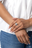 Paparazzi Stacking Up - White Iridescent Ring