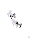 Paparazzi Stallion Selfie- Silver Earrings