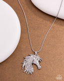 Paparazzi Stallion Swing- White Necklace