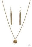 Paparazzi Stamped Sentiment - Brass heart Necklace