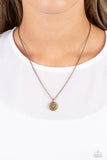 Paparazzi Stamped Sentiment - Brass heart Necklace