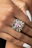 Paparazzi Starburst Season - Pink Trapezoidal Ring