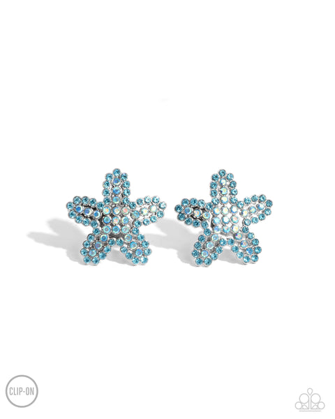 Paparazzi Starfish Serenade - Blue Clip-Ons Earrings