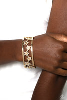 Paparazzi Starry Suffragette - Gold Patriotic Cuff Bracelet