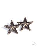 Paparazzi Staunch Studs- Brass Earrings