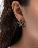 Paparazzi Staunch Studs- Brass Earrings