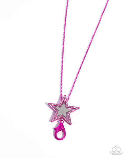 Paparazzi Stellar Search - Pink Lanyard Necklace