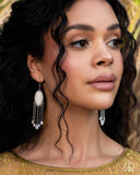 Paparazzi Stony Survival- White Earrings